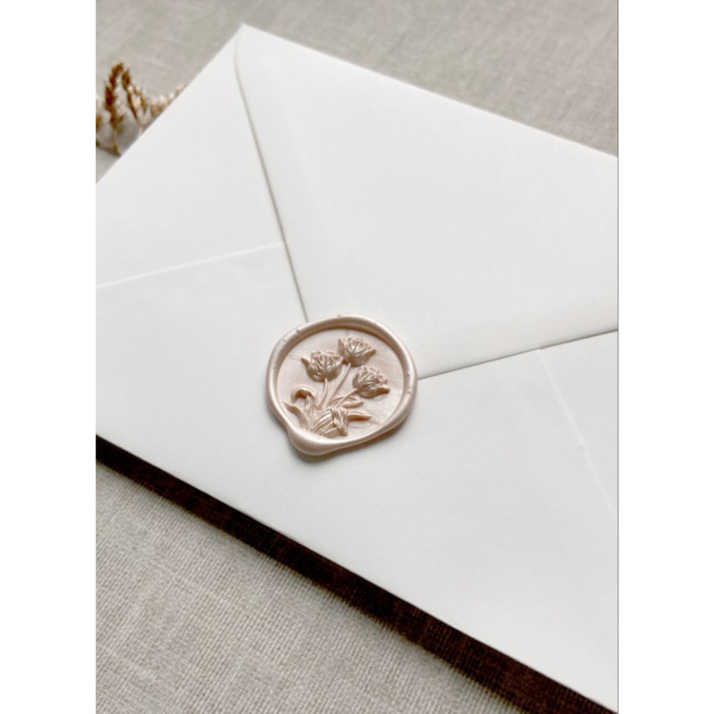 

(KSC) Edulis (Champagn) - 1 pcs Wax Seal Coin Wedding / Segel instan undangan siap pakai sudah include double tape / Tanpa minimum / DIY / Art / Vintage Candle / calligraphy / Hampers