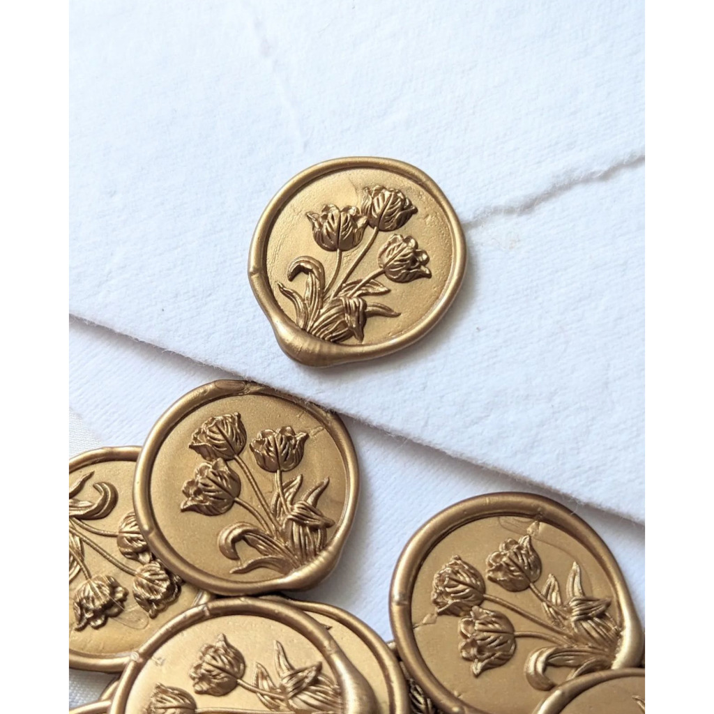 

(ASC) Edulis (Bronze) - 1 pcs Wax Seal Coin Wedding / Segel instan undangan siap pakai sudah include double tape / Tanpa minimum / DIY / Art / Vintage Candle / calligraphy / Hampers