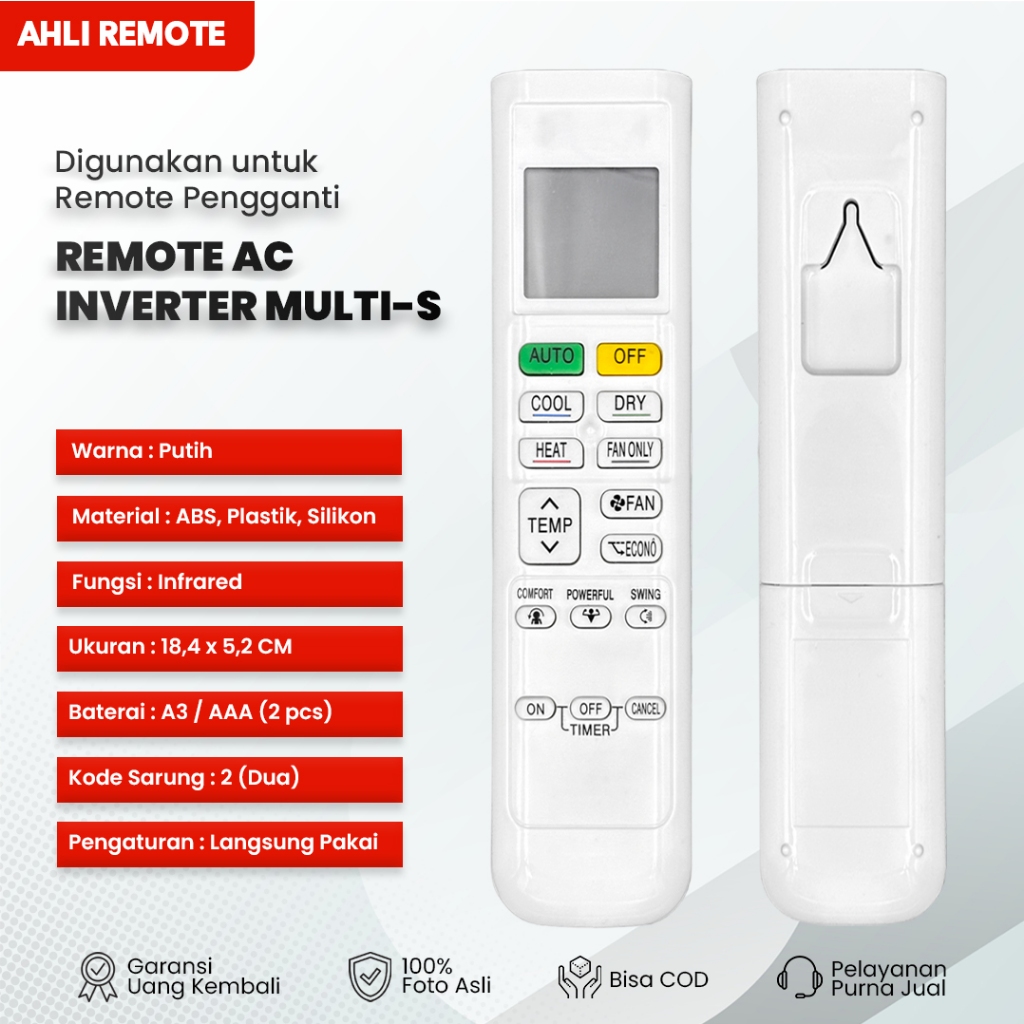 Remote AC Daikin Inverter Multi-S / Remot AC Daikin ARC480A33 Multi S