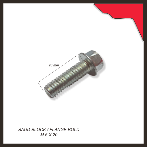 Baud Block / Flange Bold M 6 X 20  -- Isi 1 pcs --