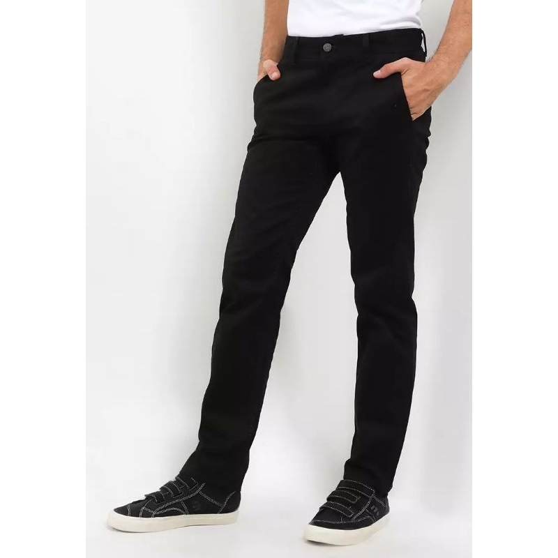 Slim Fit Chino Pants HFL003BK CELANA CHINOS LOIS ORIGINAL PRIA WARNA HITAM BLACK