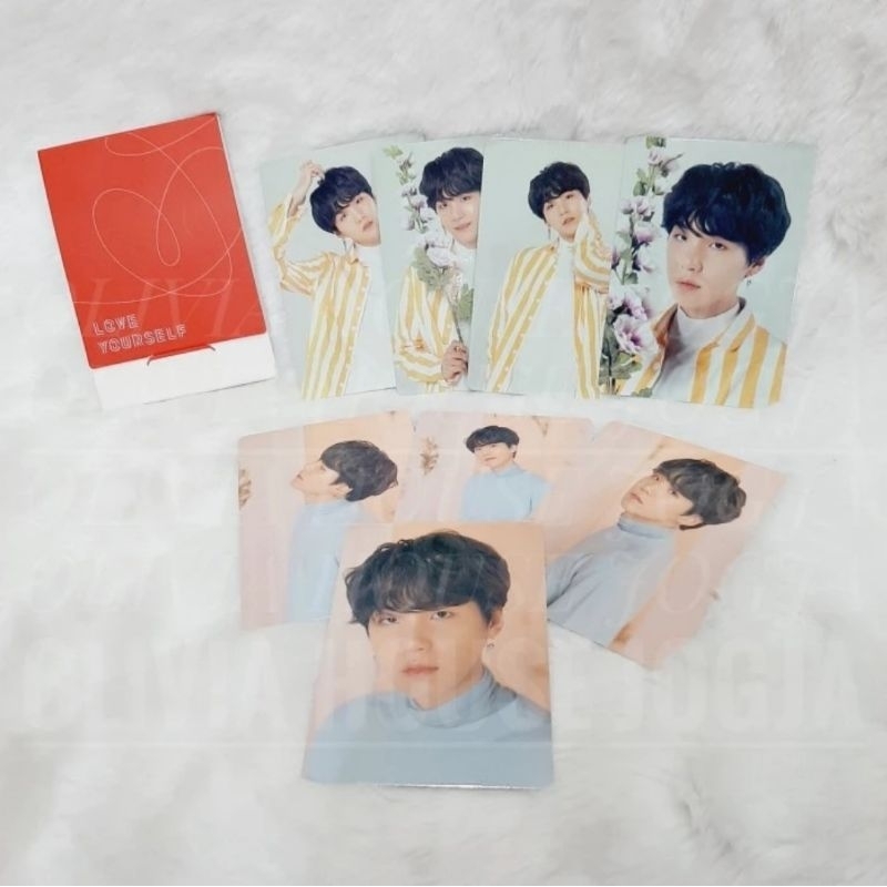 Photocard Suga BTS Love Yourself Merah Mini Photocard BTS World Tour Love Yourself Suga Merah