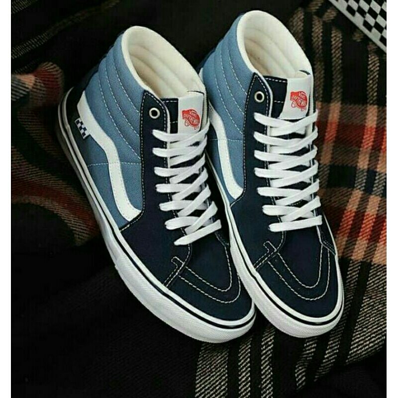 VANS SK8 HIGH PRO SKATE NAVY WHITE