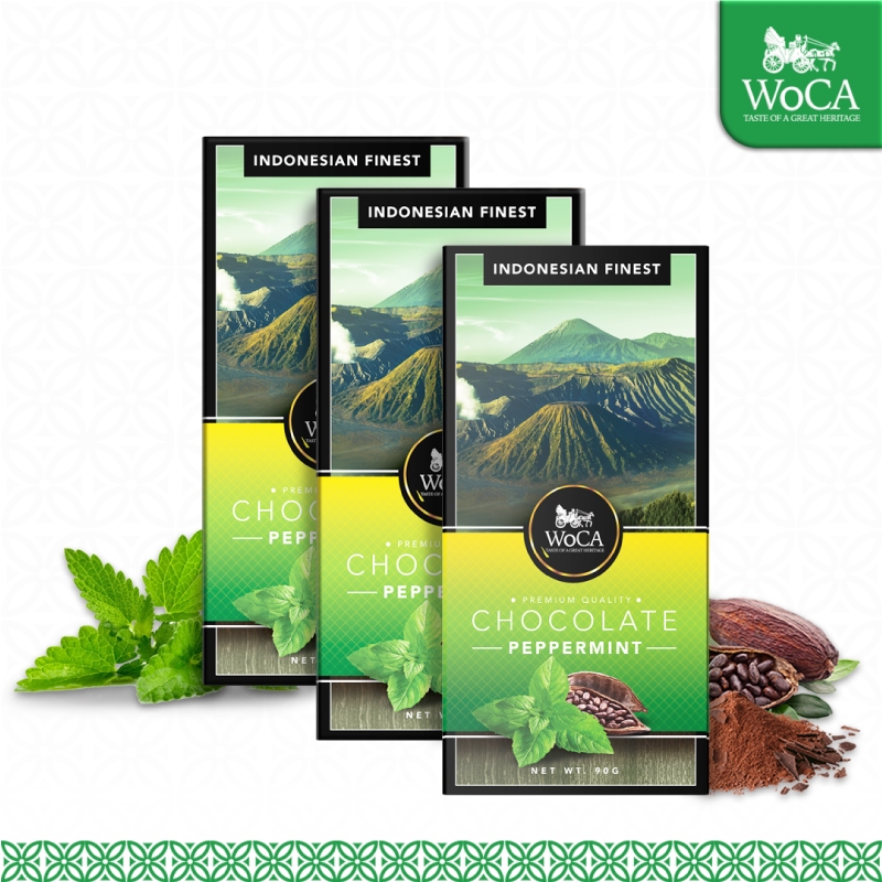 

WoCA Premium Chocolate Indonesian Finest Peppermint 90 gr X 3 Bars