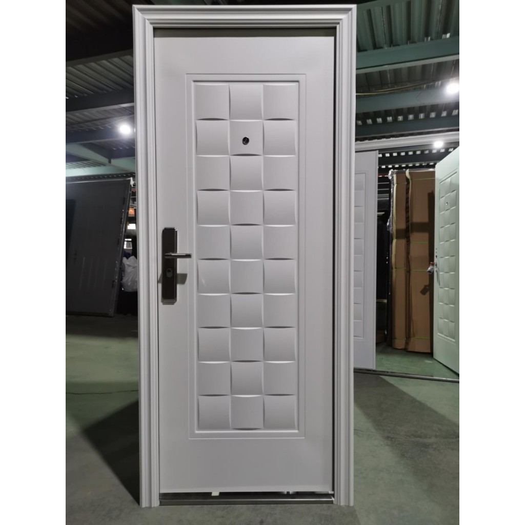 Pintu Utama Modern Kotak Full Set Kusen + Handle / Pintu Ruang Utama /Pintu Utama Model Putih / Pint