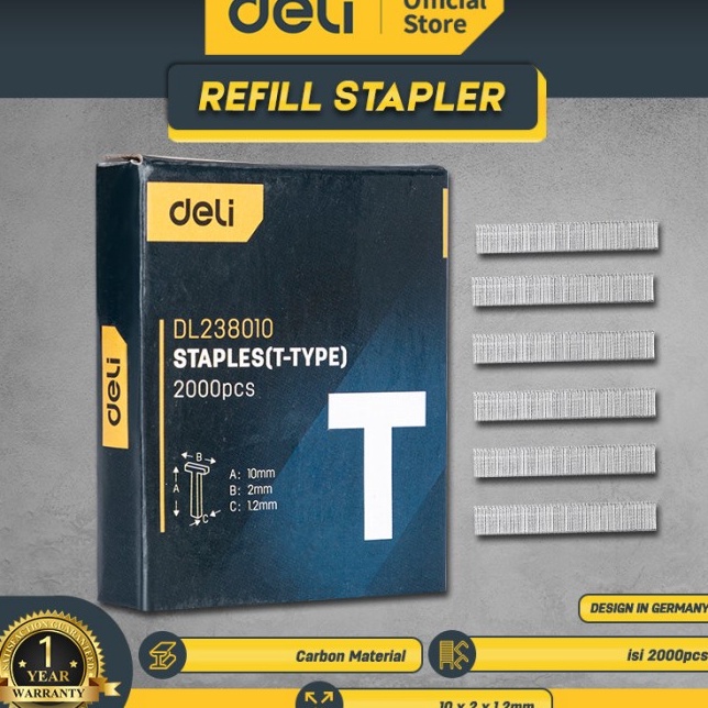 

Deli Hand Riveter Isi Ulang Staples T1 x 2 x 12mm x 2pcs Perkakas EDL2381