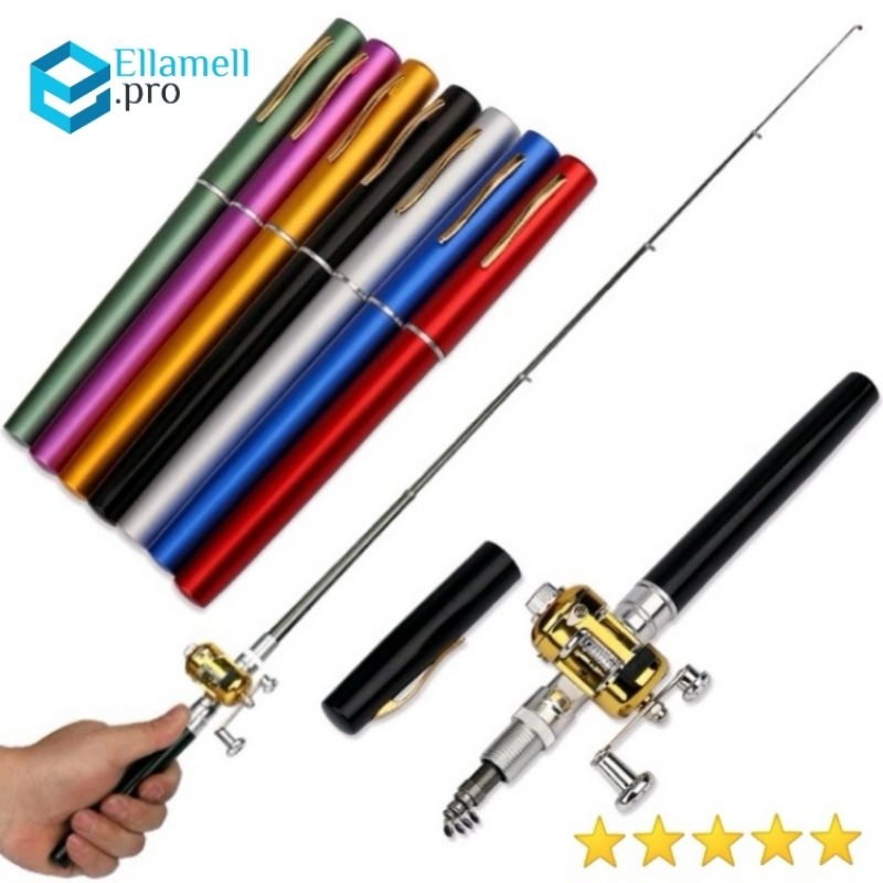Ellamell - Joran Pancing Pena / 1 set joran mini dan rell / mini pen fishing