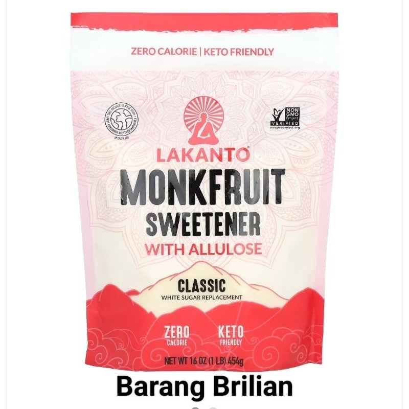 

Lakanto Monkfruit Sweetener with Allulose 454 Gram ORI USA