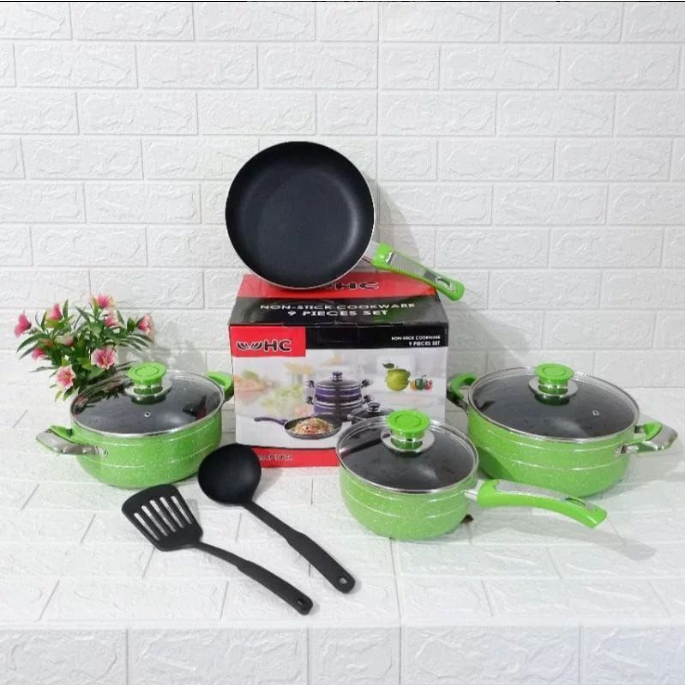 68.Panci Cookware Set 9 Pcs Warna HC