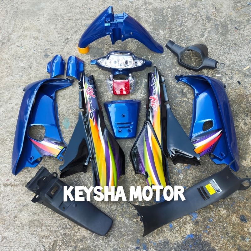 FULL BODY HALUS KASAR SUPRA FIT LAMA 2003 2004 WARNA BIRU SET LAMPU
