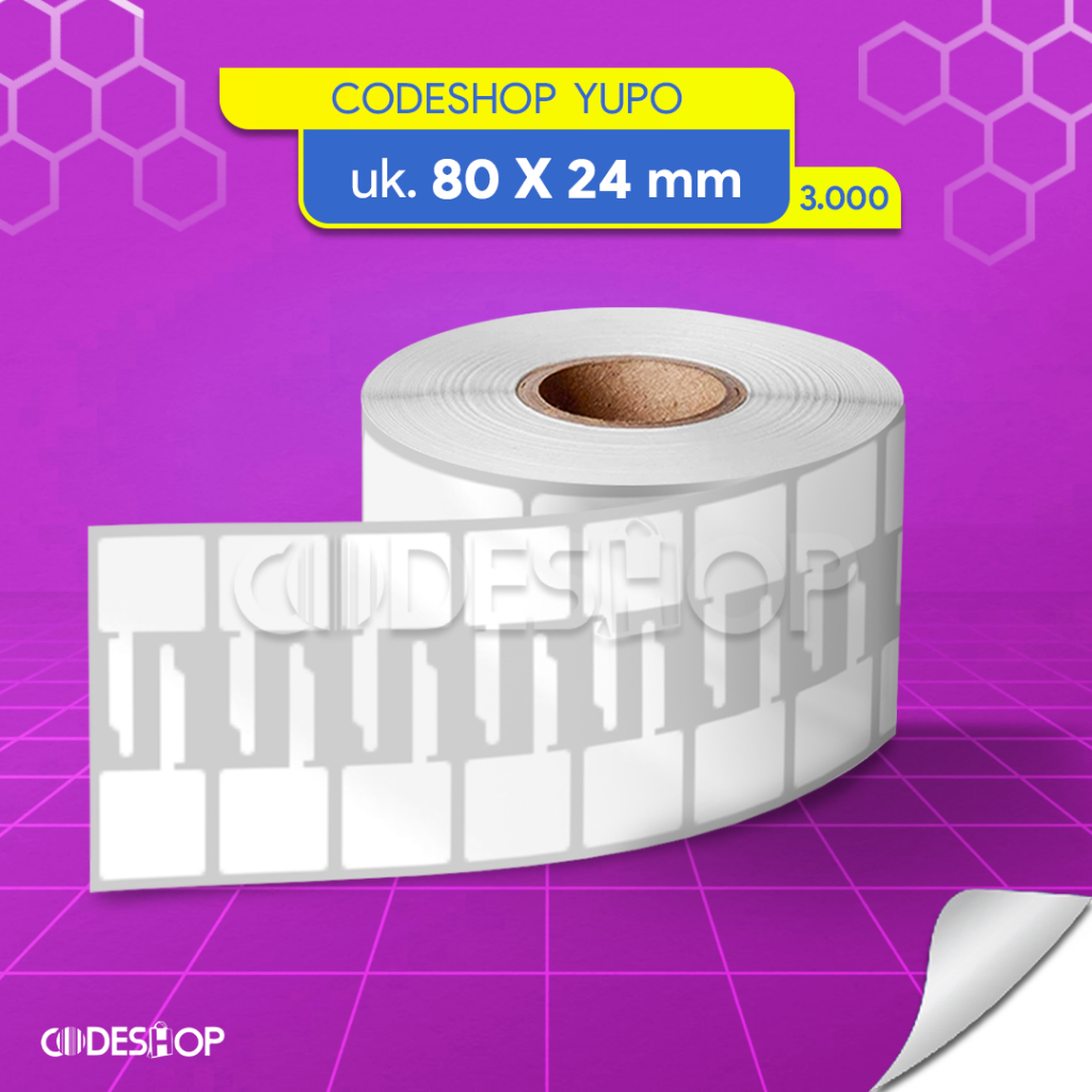 

Kertas Stiker Label Barcode Perhiasan Jewelry Yupo 80mm x 24mm
