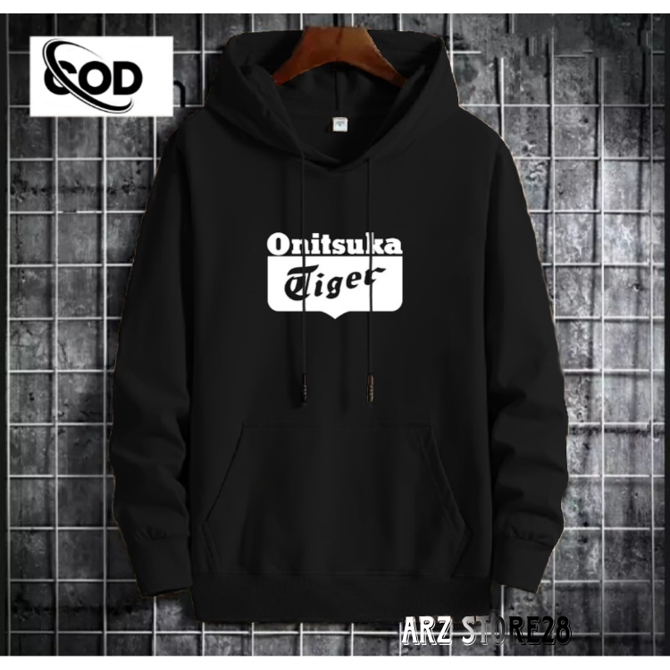 Terlaris  Free Hoodie Text Putih 2093 Onitsuka Blok  Sweater Distro Terbaru Jaket Termurah Pria Wani