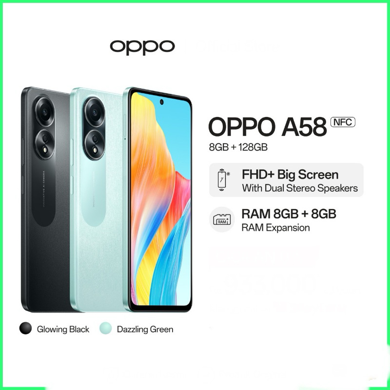 OPPO A58 RAM 8/128 BARU GARANSI RESMI