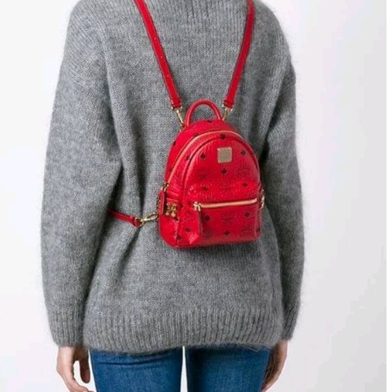 PRELOVED AUTHENTIC MCM STARK BEBE BOO X-MINI BACKPACK RED GHW