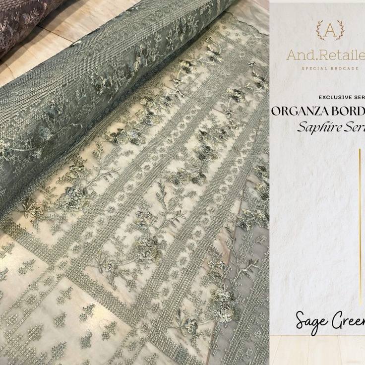 FSASH SALE Bahan Kebaya Mewah Brukat Organza Bordir Saphire Series