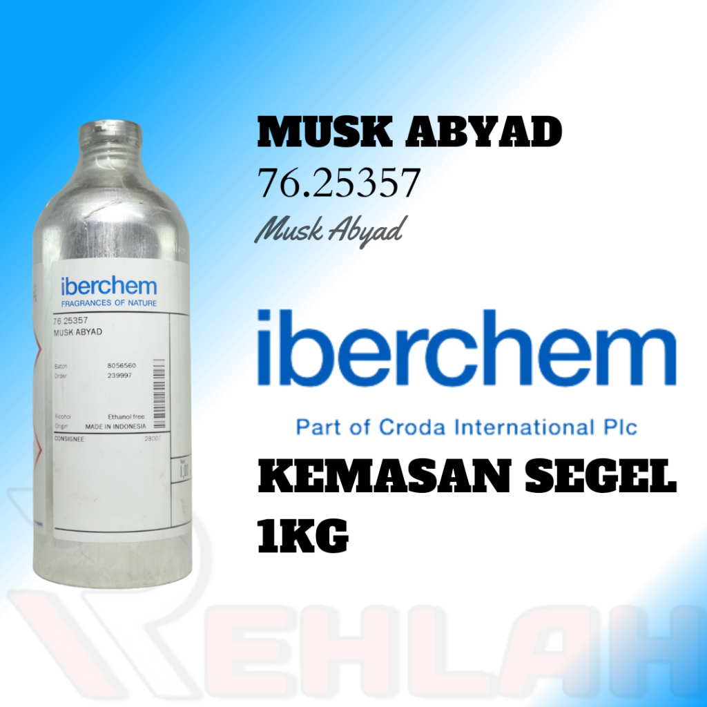 MUSK ABYAD 76.25357 BY IBERCHEM (IBC) BIBIT PARFUM ORIGINAL KEMASAN SEGEL ALUMUNIUM 1KG