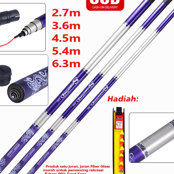 Dijamin Ori Sougayilang 27m 36m 45m 54m 63m 72m Joran Tegek Fishing Rod Carbon Tegek Panjang Fishing