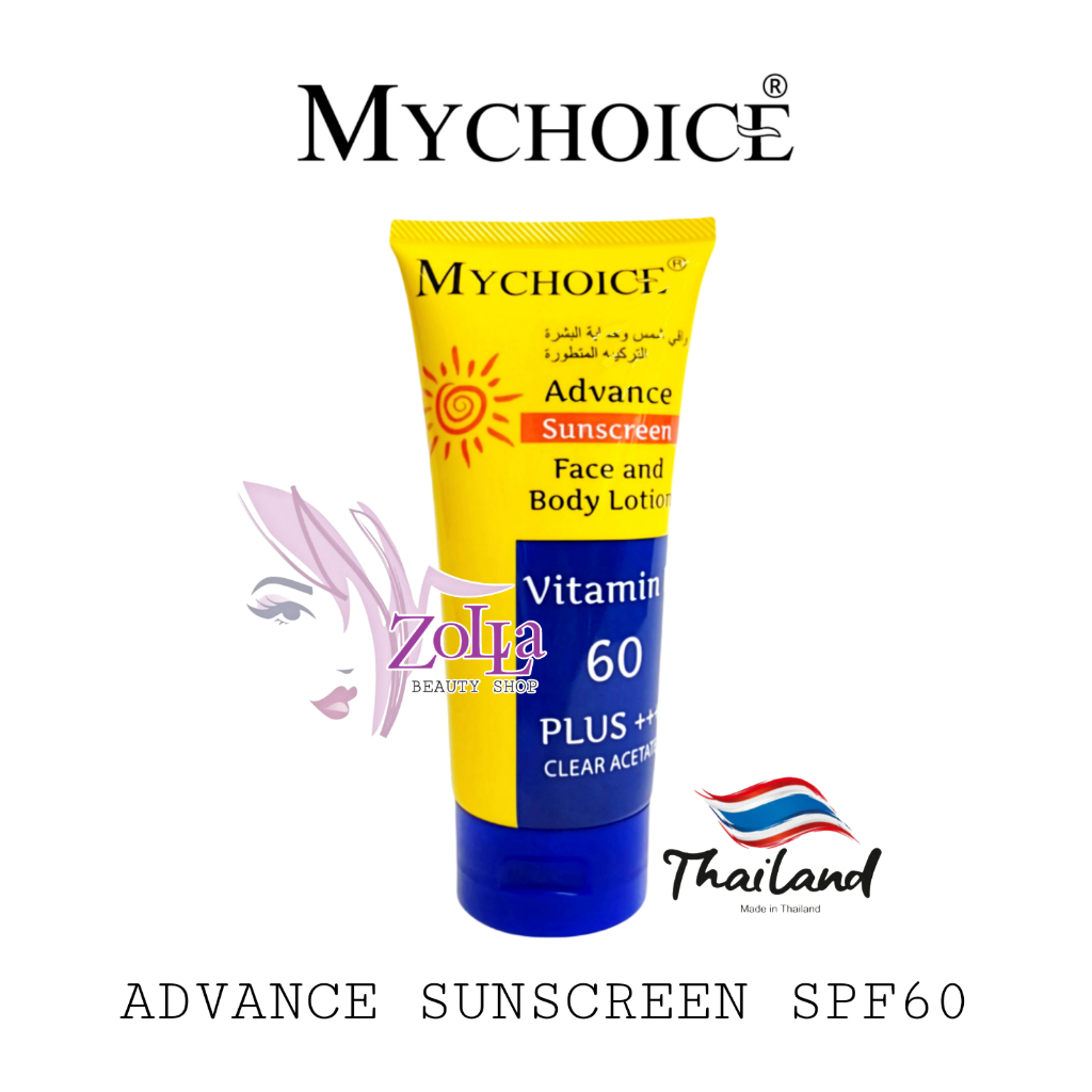 MY CHOICE ADVANCE SUNSCREEN SPF60 150ml - MYCHOICE SUN BLOCK FACE AND BODY LOTION - ORIGINAL THAILAN