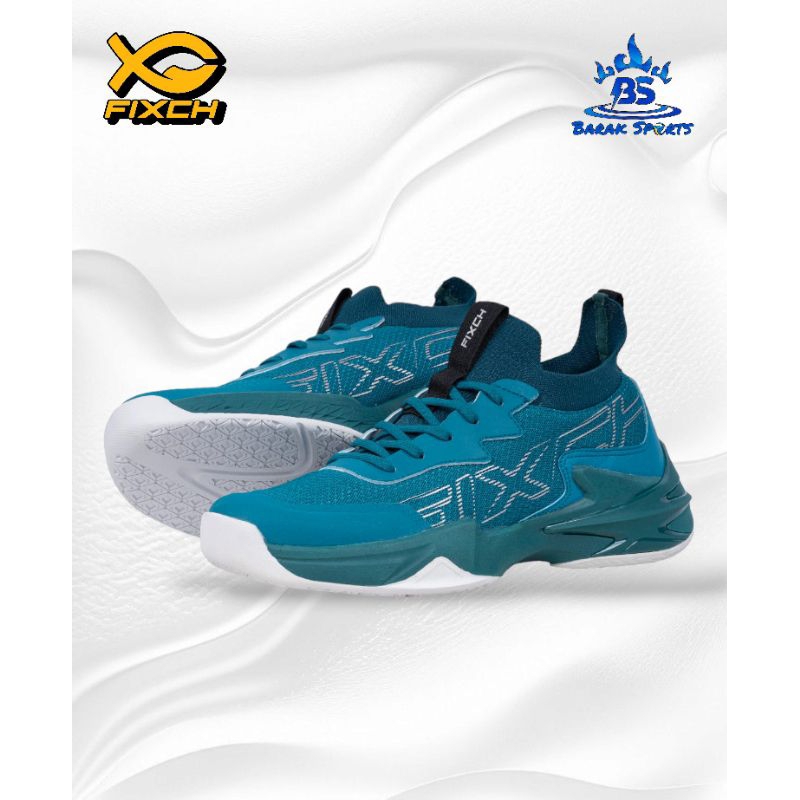 Fixch Sepatu Volly, Voli Original IMPISH - TEAL GREEN / SILVER, Sepatu Voli Fixch Terlaris