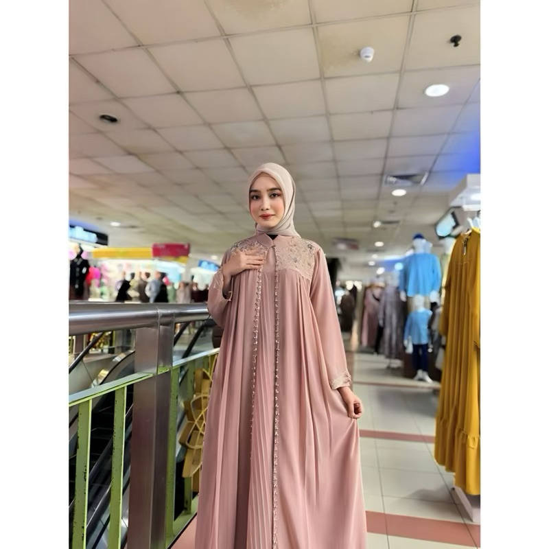 Gamis Pesta Mewah Elegan | Baju Kondangan Wanita Kekinian | Dress Kondangan Kekinian | Gamis Lebaran