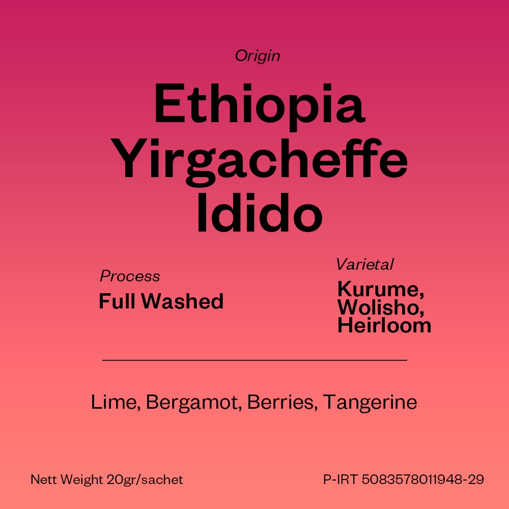 

Coffee Sachet 20gr - Ethiopia Yirgacheffe Idido