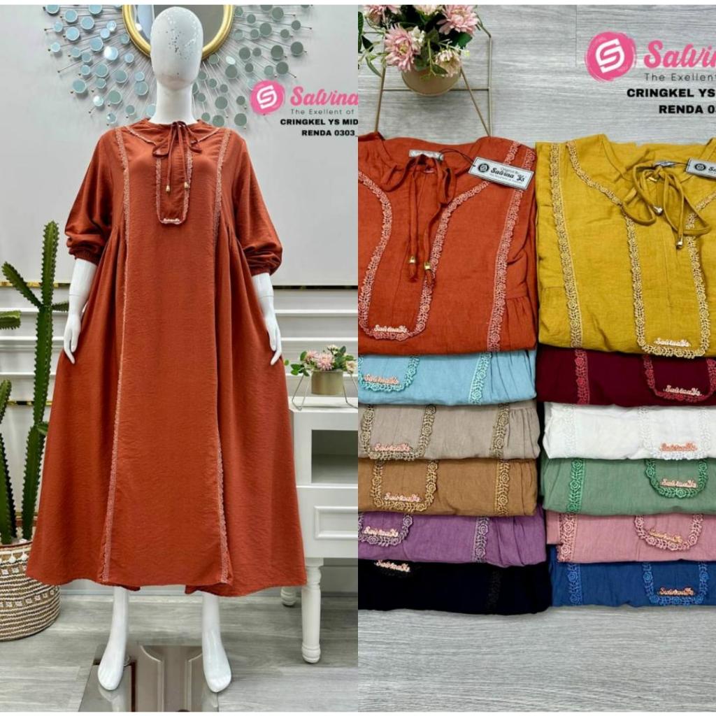 Gamis salvina kringkel renda tali