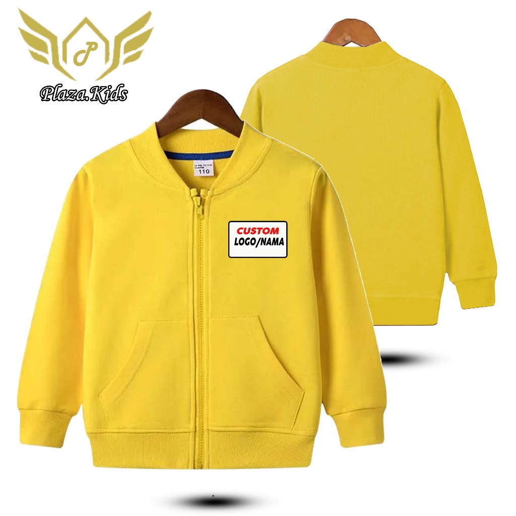 JAKET BOMBER ANAK  kuning VARSITY ANAK USIA  2-12TAHUN  JAKET ANAK KIDS BOMBER .JAKET ANAK