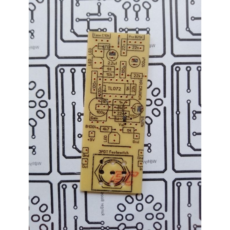 PCB EFEK GITAR DISTORSI MR.CRUNCH 1590A