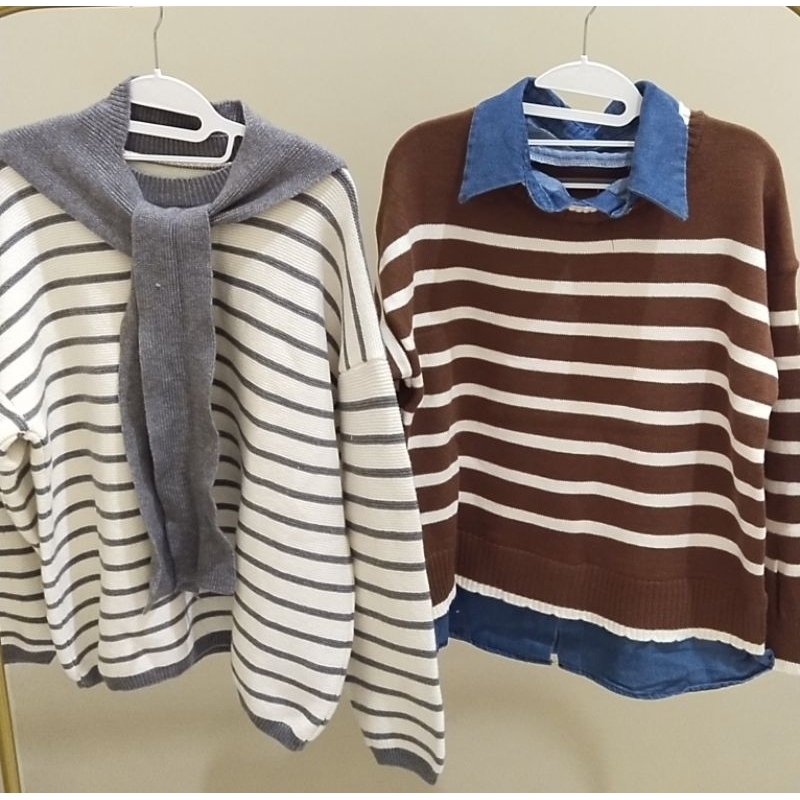 Kaos wanita lengan panjang import bangkok premium. Sweater rajut premium bangkok