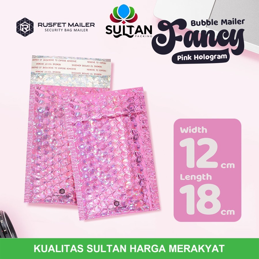 

AMPLOP BUBBLE MURAH|BUBBLE PACKING|BUBBLE MAILER PINK HOLOGRAM 12X18