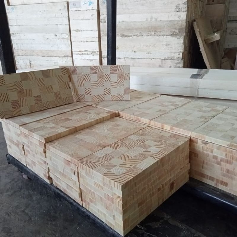 Kayu Jati Belanda End Grain mozaik kayu dekoratif halus