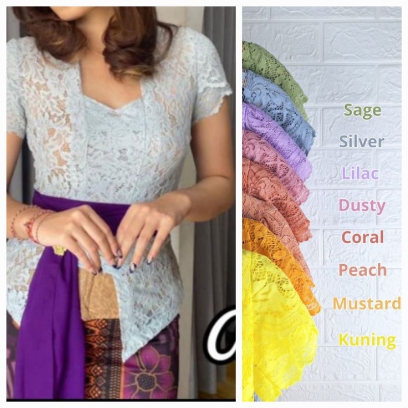 Kebaya Bali Brokat Sofia Strecth Lengan Pendek Model Lilit Terlaris