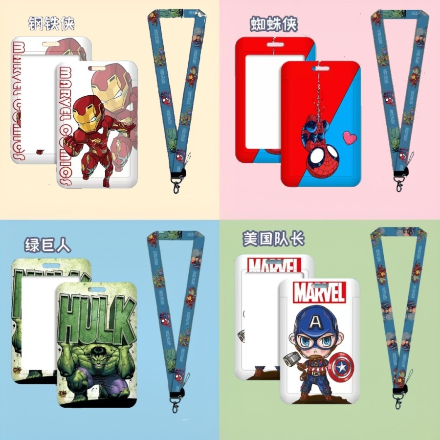 

ksi. tali kartu id card marvel card holder gantungan name tag kartu tali kalung papan nama kartun superhero