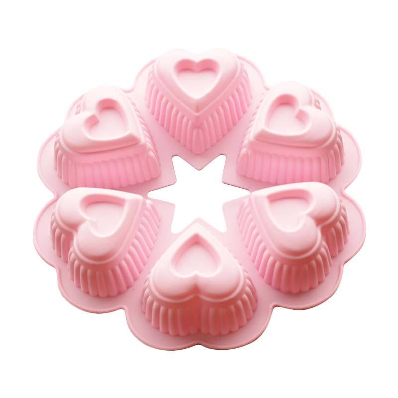 Cetakan Silikon puding MOTIF hati besar