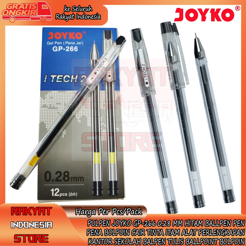 

BOLPOIN PENA PULPEN JOYKO GP-266 FRODO 0.28 MM BALLPEN CABUT BALL PEN JOIKO GP266 BOLPEN HITAM black BALPEN BALPOINT BALPOIN PULPEN TULIS MENULIS DI KERTAS PAPER PERLENGKAPAN SEKOLAH SCHOLL KERJA KANTOR