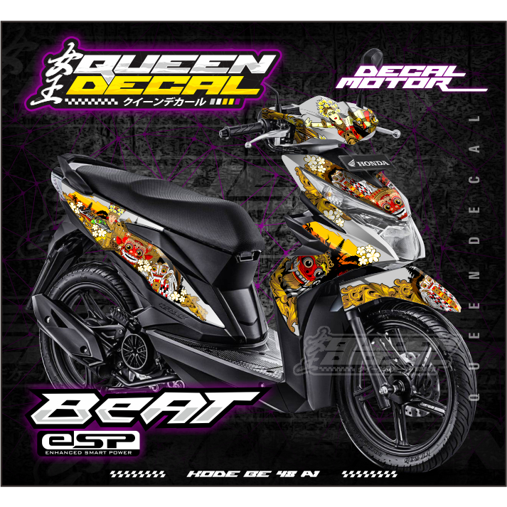 Stiker Decal BEAT ESP Full Body - Stiker Decal Motor Beat Esp 2017-2019 Desain Custom Barong - BE