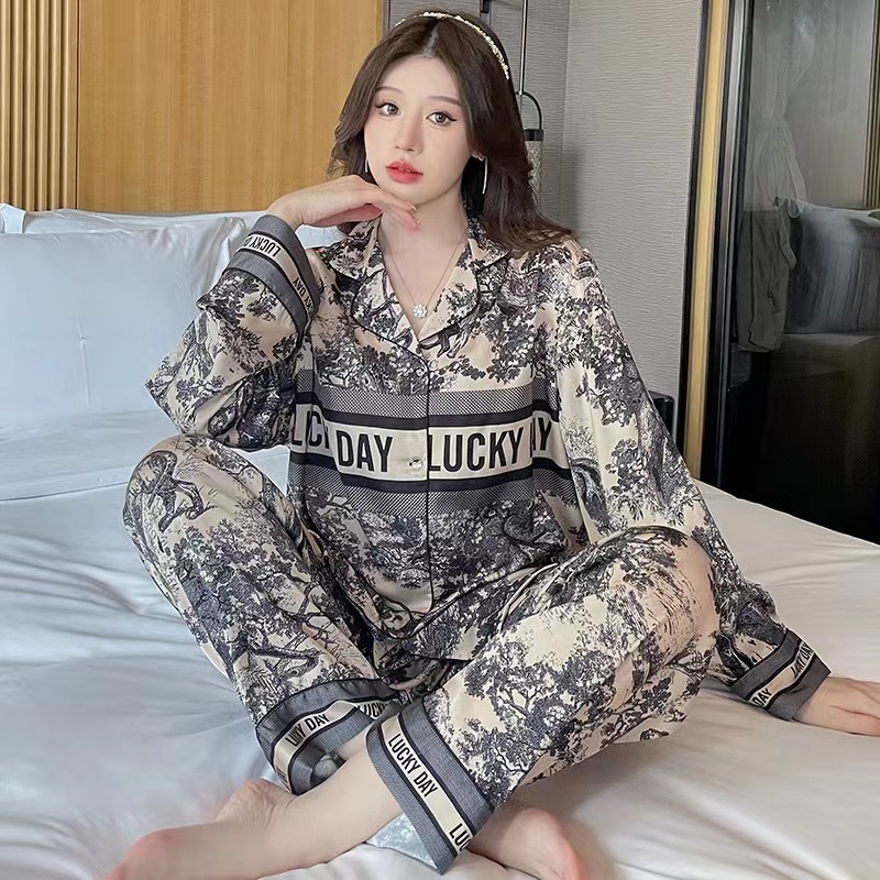 Sleepwear wanita piyama satin premium korea style baju tidur wanita lengan panjang celana panjang