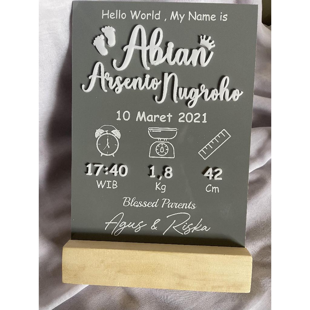 HOSPITAL BOARD ACRYLIC / PAPAN NAMA BAYI / CUSTOM / HANDMADE