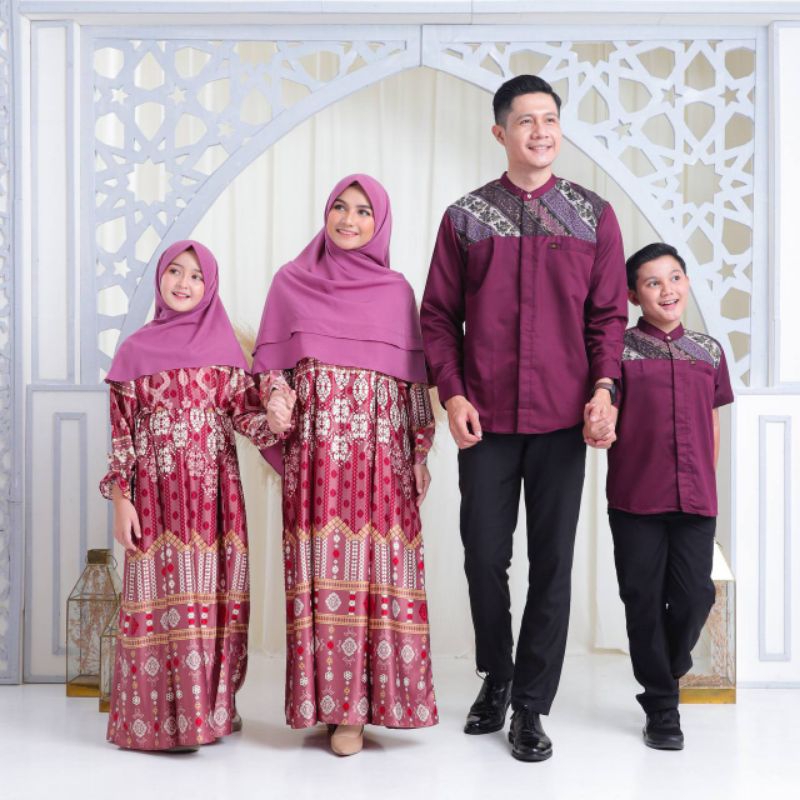 [ Roseberry - Burgundy ] SARIMBIT HAWA RAYA BY MICHAN | FAMILY SET COUPLE MUSLIM | SARIMBIT MURAH BE