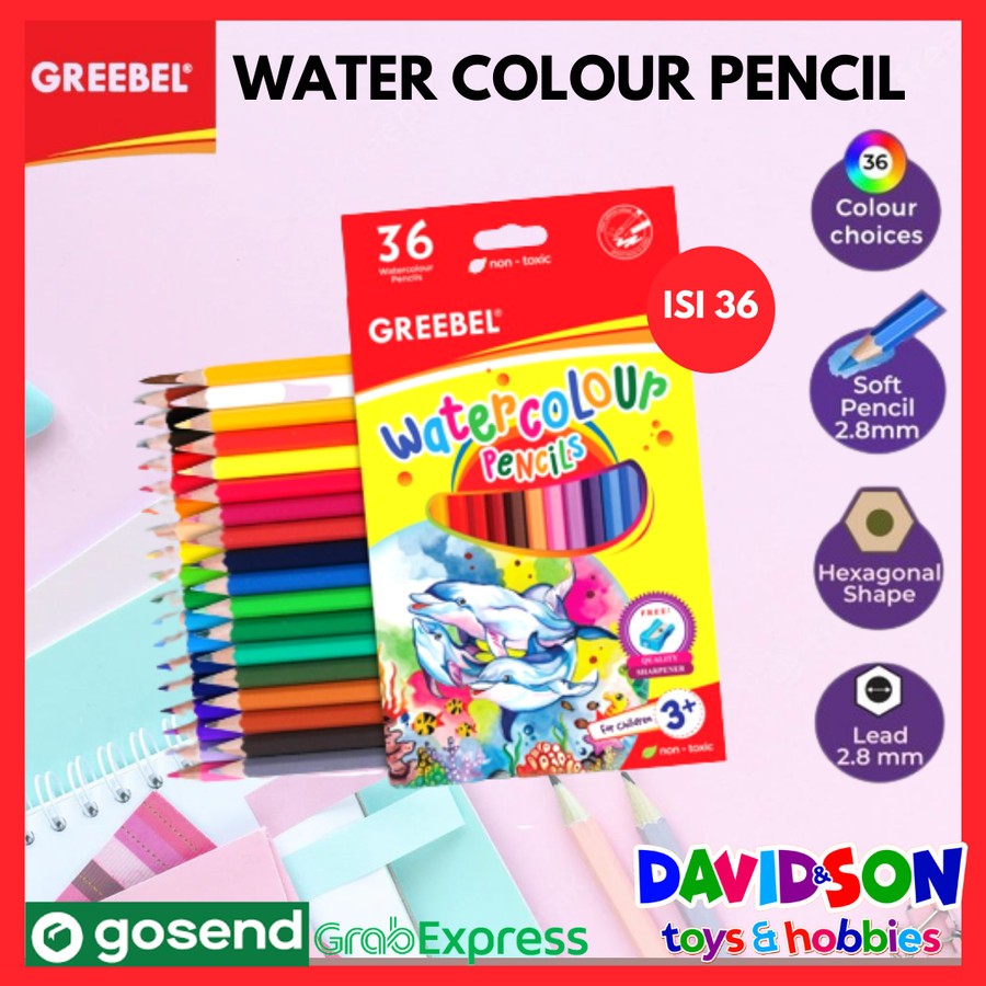 

GREEBEL WATER COLOUR PENCIL 36 WARNA / PENSIL WARNA 8036