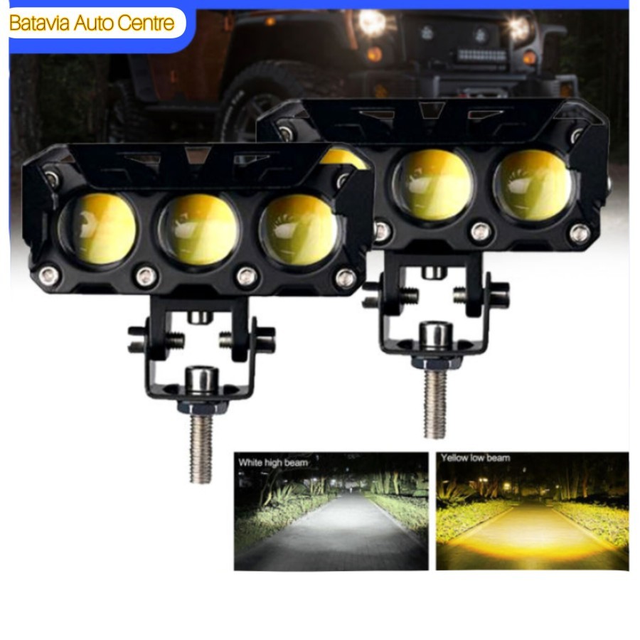 Lampu Led Projie Biled 3 Mata 2 Warna Lampu Tembak Sorot Perbuah