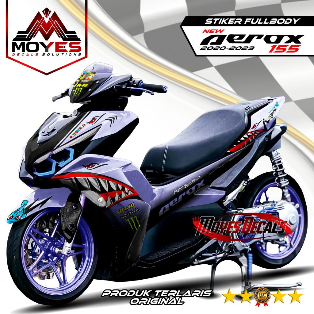 Decal Aerox 155 NEW  Full Body Stiker Aerox 155 NEW Keren Striping Aerox 155 Old Variasi Decal Holog
