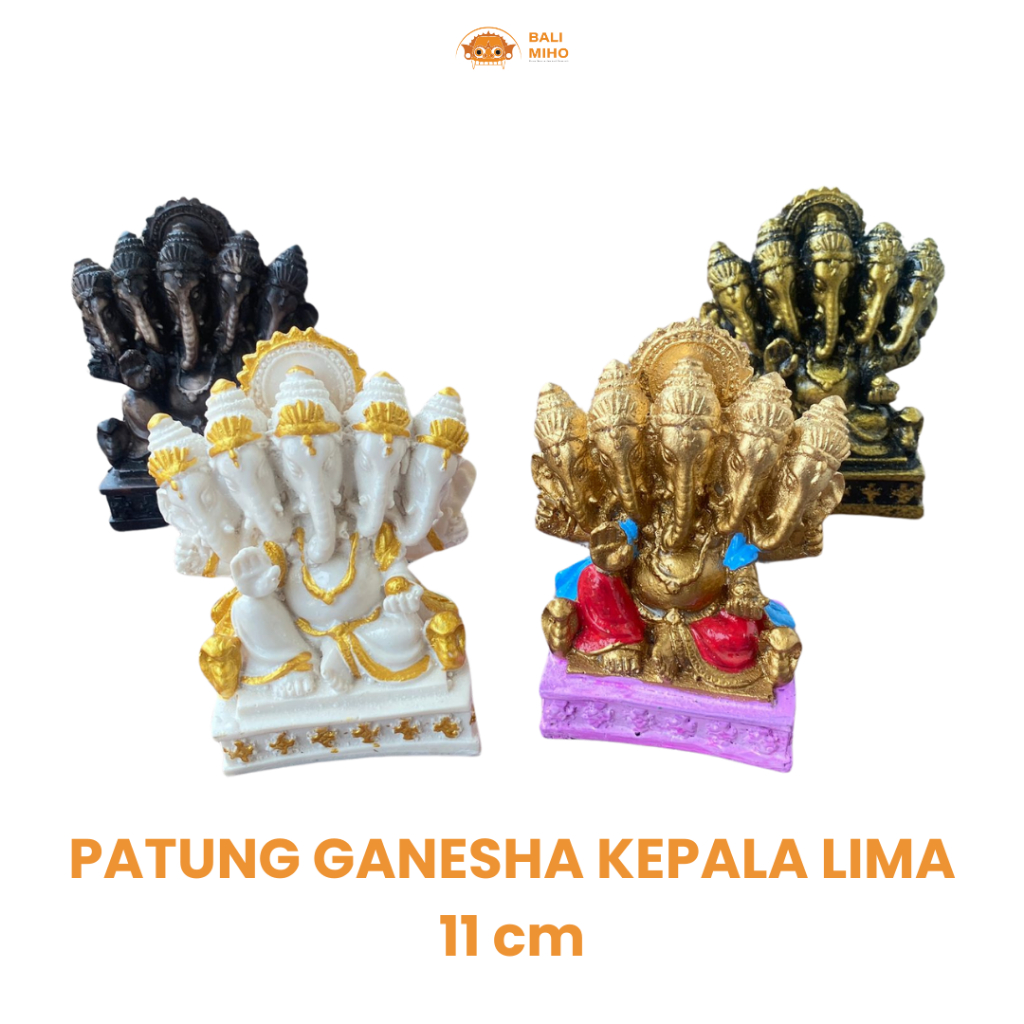 Patung Ganesha Kepala 5 - Patung Ganesha Resin - Patung Dewa Ganesha Kepala Lima - pajangan Ganesa -