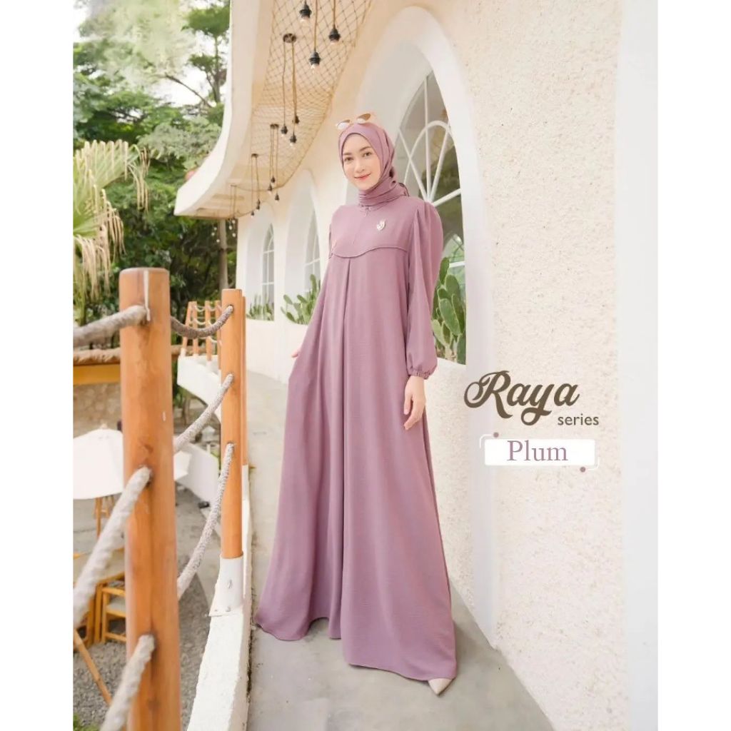 Raya Series Set Pashmina - Gamis Lembaran 2024 - Gamis Crinkle