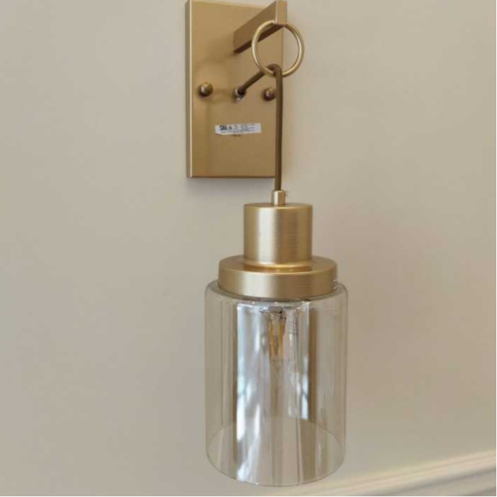 Lampu Dinding Gold Kaca Teh Modern Minimalis/ Lampu dinding Model Gelas Kaca / lampu Corridor Hotel 