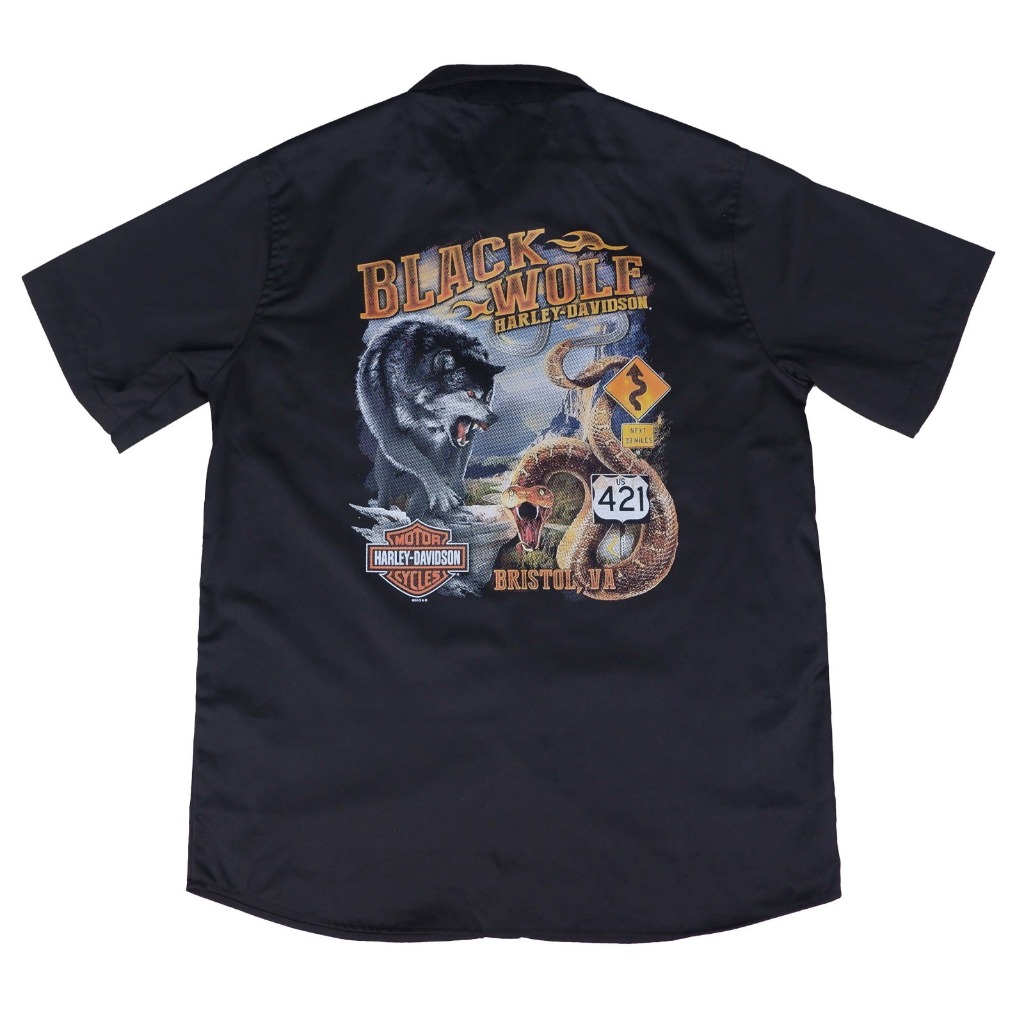 KEMEJA WORKSHIRT BLACK WOLF HARLEY-DAVIDSON