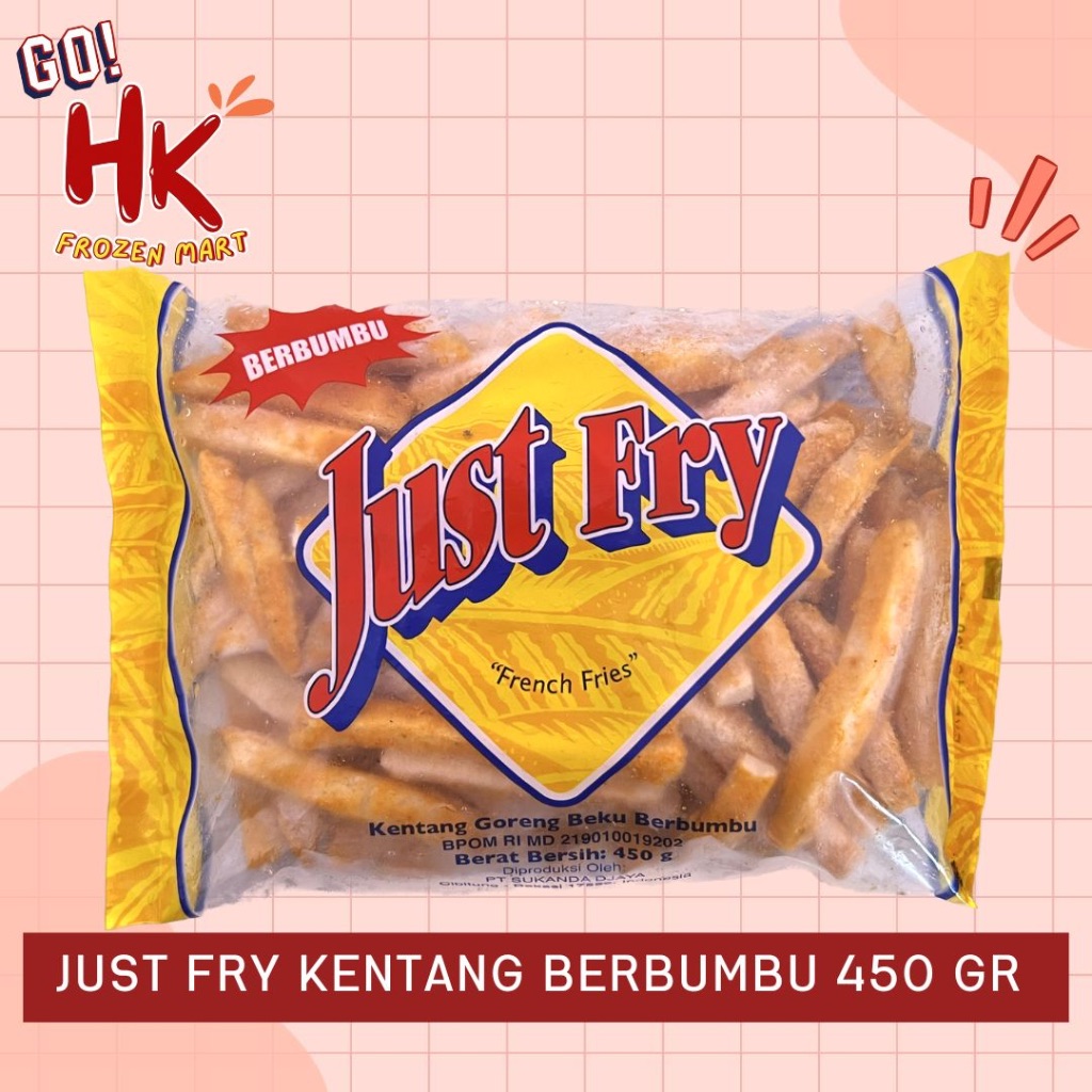 

Just Fry Kentang Berbumbu Premium 450gr | French Fries seasoning shoestring golden HK Frozen Mart