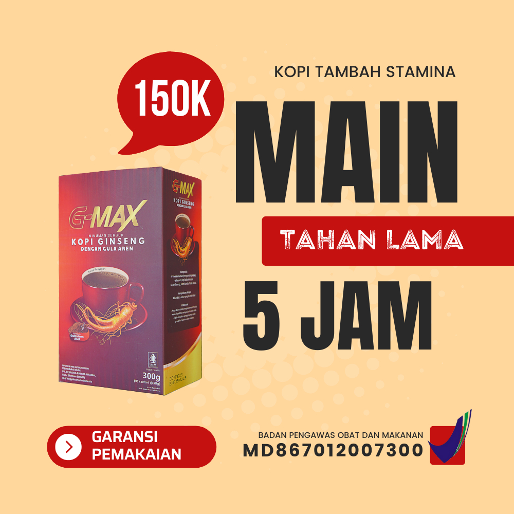 

Kopi G-MAX Original - Kopi Kuat Pria Tahan Lama Tanpa Efek Samping @1 Sachet