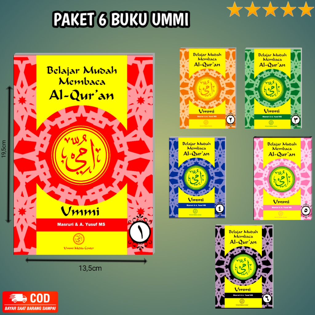 Paket 6 Buku Metode Ummi Lengkap - Jilid 1-6 Belajar Membaca Al-Qur'an / K N