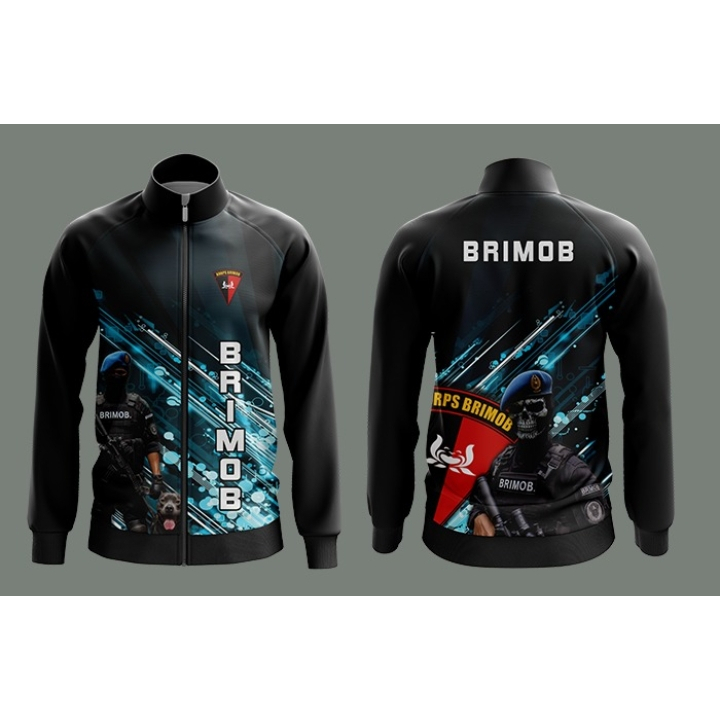 Jaket Fullprint Brimob Tebal Hitam
